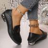 Fashion 2025 Classic Faux Pu Leather Loafers Women Metal Decoration Slip On Flats Shoes Woman Solid Color Round Toe Casual Shoes Female