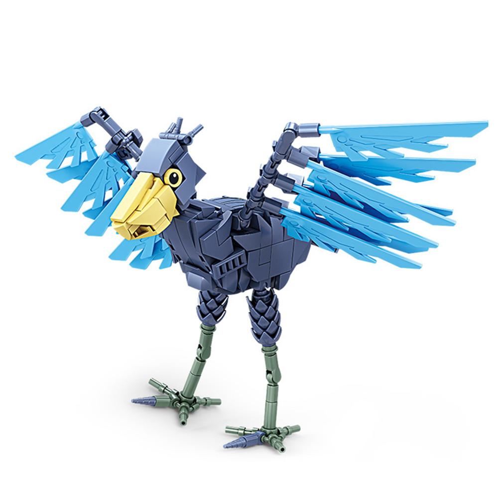 Cartoon Animal Building Block Set Peacock Crane Crow Seagull Oriole Assembly Learning Educational Puzzle Parent-Child Interactive Toy
