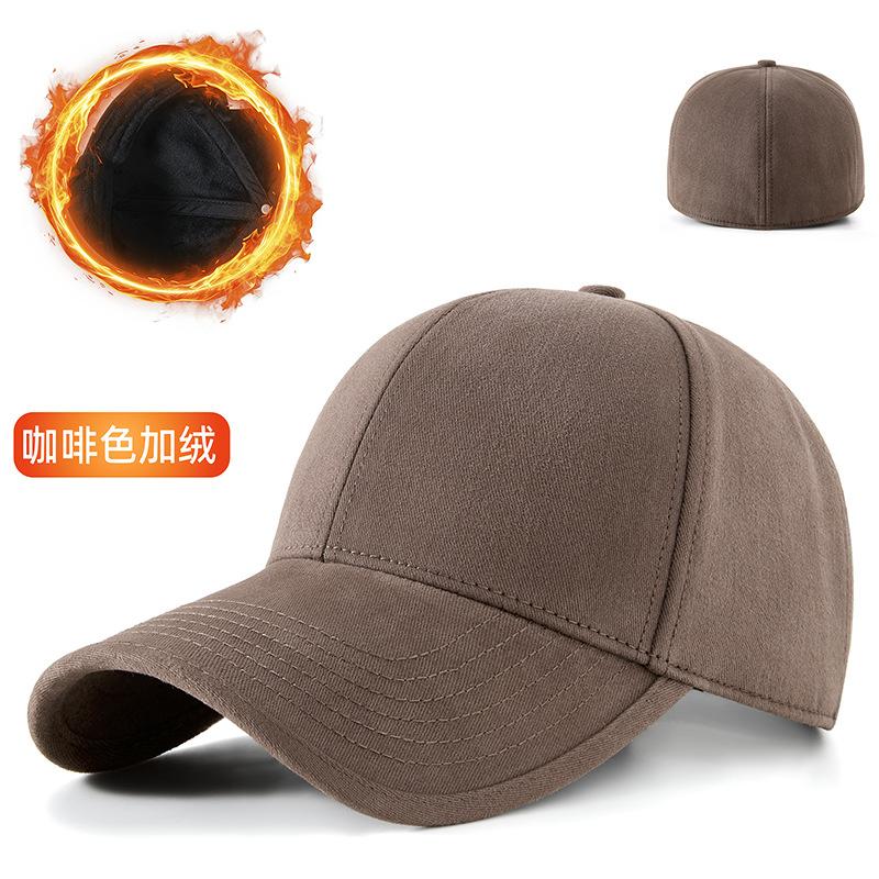 Spring and Autumn new large size polished baseball cap medium and old men's velvet cap fully enclosed warm hat