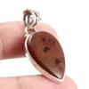 Natural Mahogany Red Obsidian 925 Solid Sterling Silver Gift Pendant 1.3" L3M61