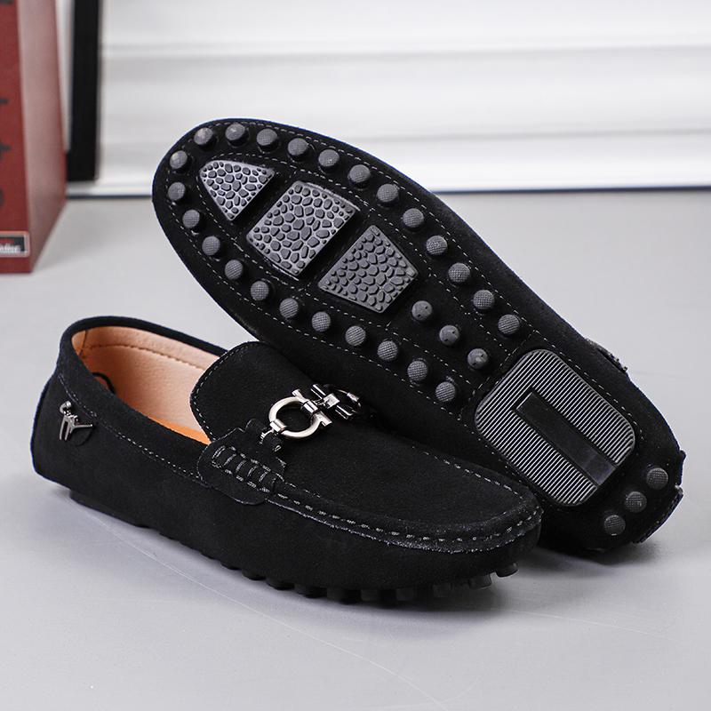 Scarpe da Uomo Slip-on in Pelle Scamosciata Fatte a Mano alla Moda Scarpe Basse Casual da Esterno Mocassini da Uomo Scarpe da Passeggio Ultraleggere Scarpe da Guida Antiscivolo