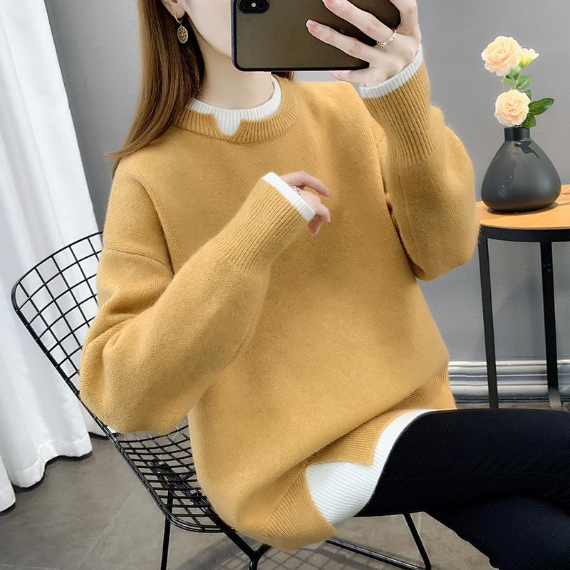 Women's Sweater Autumn and Winter New Loose and Lazy Style Outerwear Pullover Knitted Sweater