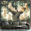 Cats Wine Bottle Is On the Tree Digital Printing Polyester Wall Tapestry Suitable for Use In Living Rooms Bedrooms Bars Party