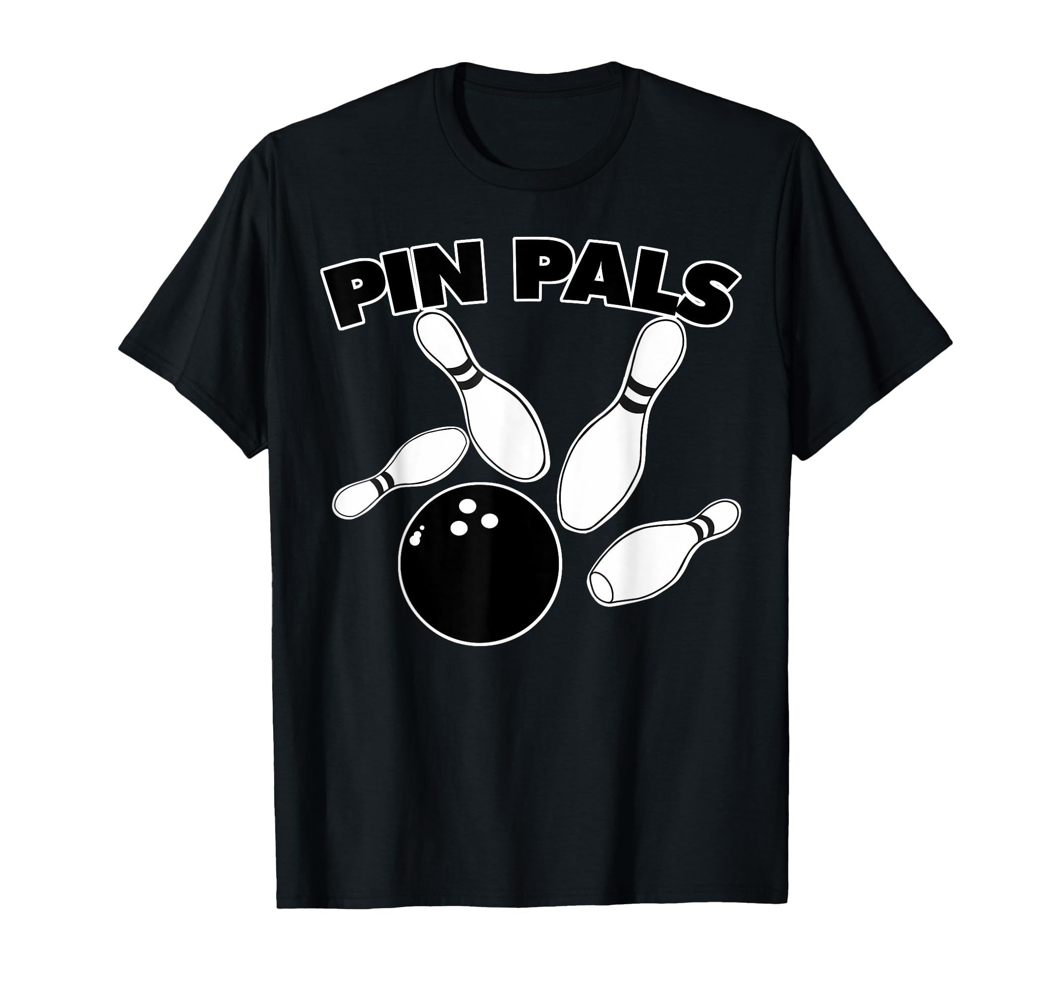 

Pinpals Funny Bowling Team Pinpals T-Shirt чорний