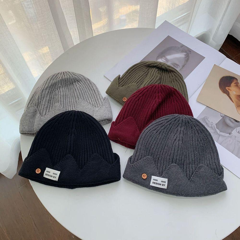Cute Cosplay Warm Ski Hats Crown Skullies Wool Hat Korean Style Caps Men Beanies Cap Knitted Hat