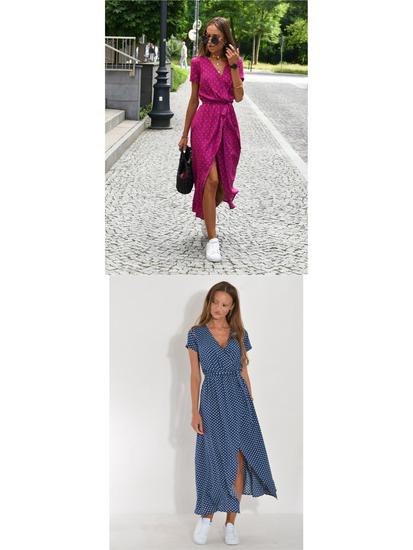 2026 European & American Women's Summer V-neck Floral Lace-up Dress