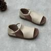 GKTINOO Genuine Leather Peep Toe Flat Sandals 2025 Summer New Retro Handmade Cowhide Soft Sole Solid Color Women's Shoes