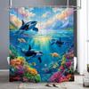 Mondo Sottomarino Alghe Coralli Pesci Tenda da Doccia, Tenda da Doccia Decorativa per Bagno, Tenda da Doccia Impermeabile con Ganci