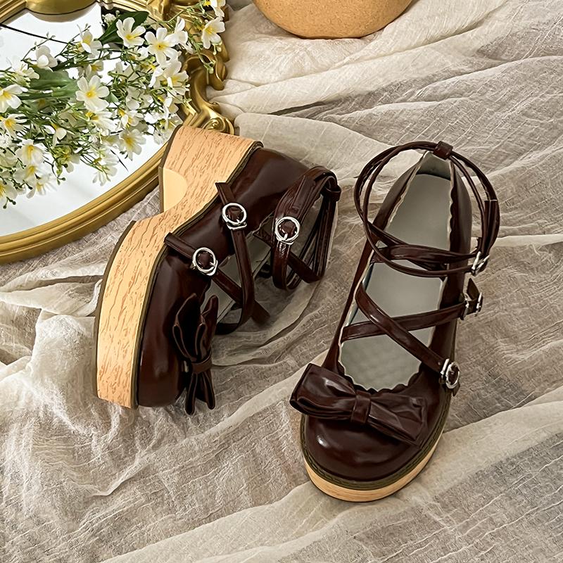 

Fashion Women s Shoes Mary Jane Shoes Fashion Thick Sole High-heeled Single Shoe Japanese-style Round Toe Shallow Mouth Jk Single Shoes 40 коричневый