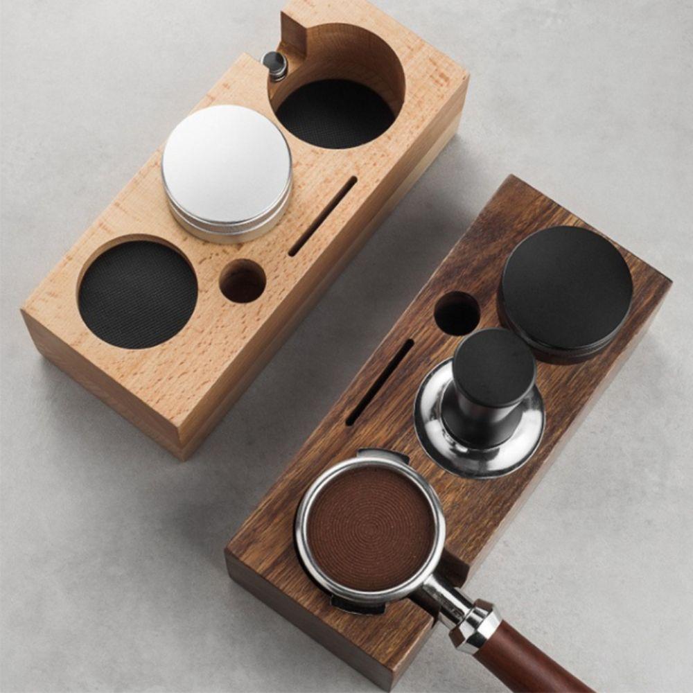 3 in 1 Wooden Coffee Tamper Station 51/53/58 MM Coffee Tamper Base Coffee Tamper Holder Water Bar
