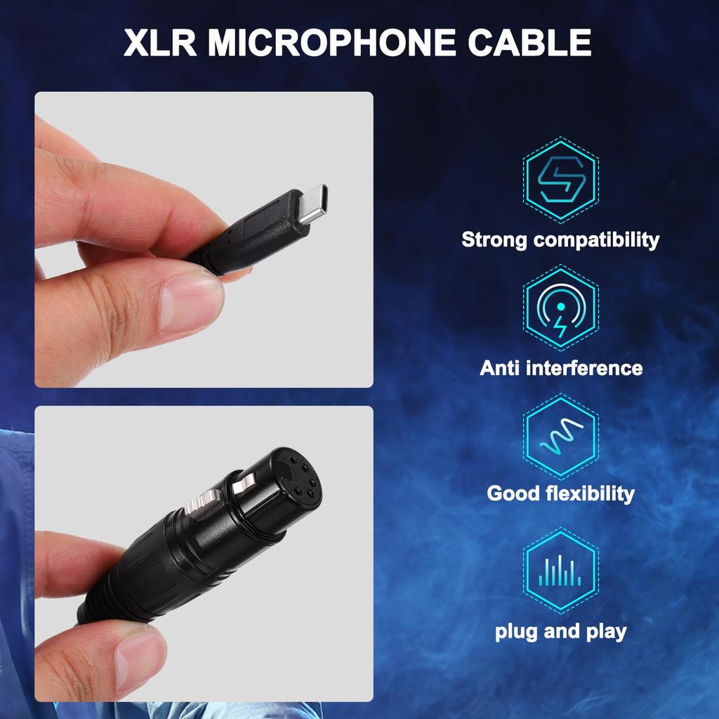 uxcell DMX512 XLR Female to C Male Adapter Cable 3 Feet Microphone Extension Cable Stage Studio Lighting Controller Tube Light Wand