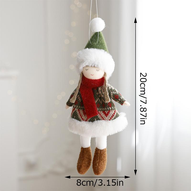 1PC Christmas Decoration Elk Santa Snowman Cute Cartoon Fabric Doll Small Doll Pendant Plush