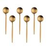 Bisda Portuguese-Style Coffee and Tea Spoon Set, Gold, 18/8 Stainless Steel, Set of 6, Cute Gift