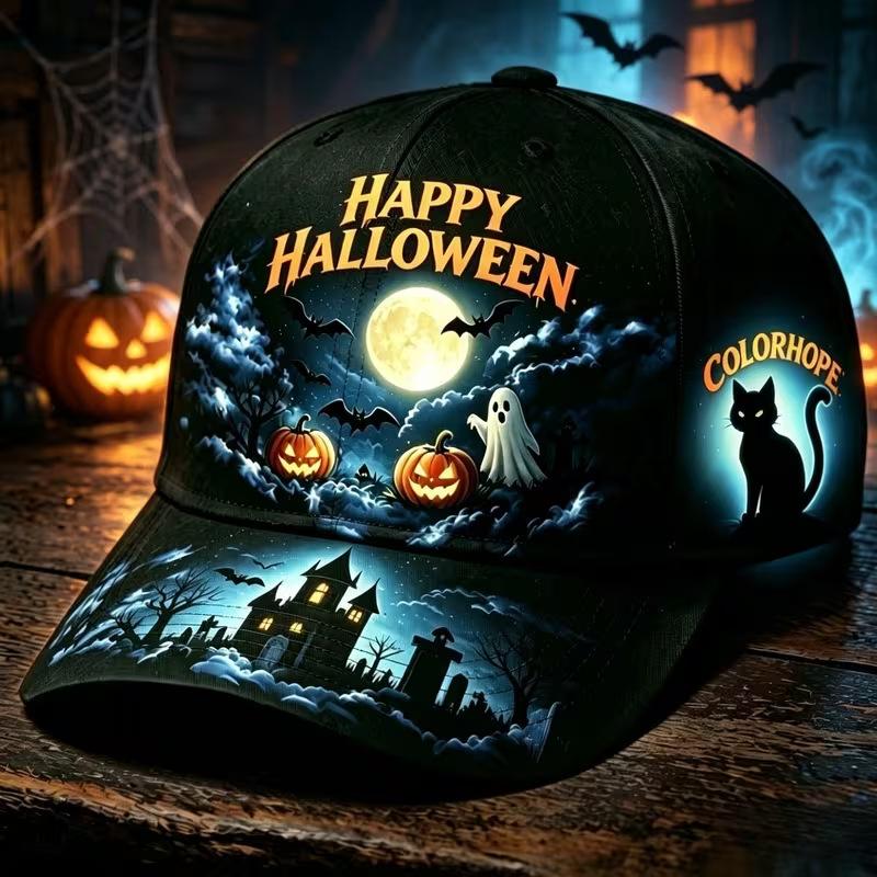 D Hot Sale Halloween Garden Morning Wear Baseball Cap Digital Printing Festival Celebration Pumpkin Cap