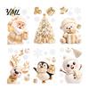 Festive Shop Window Decorations 6Pcs Christmas Clings, Xmas Reusable Double Sided Snowman Party Supplies Snowflake Clings for Home Decor Office