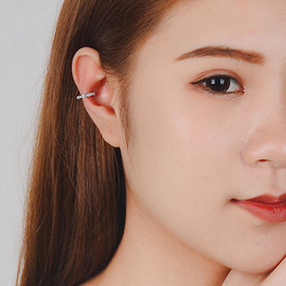 Korean Style Diamond Ear Bone Clip - No Pierced Ear Studs & Ear Cuff,Solves Piercing Pain/Fear,Simple Design,Comfortable to Wear