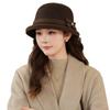 Autumn and winter ladies woolen woolen basin hat elegant versatile bucket hat showing face small Hepburn style top hat retro mother hat