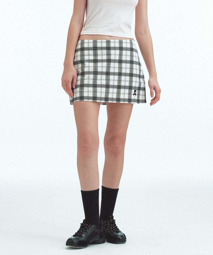 REST&RECREATION Rr Check Mini Skirt - Ivory