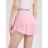 Pleated Sports Short Skirt for Women Fake Two-Piece Quick-Drying Tennis Pantskirt Fashion Tape Fitness Yoga Outwear Elastic Lining