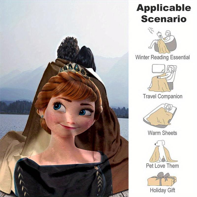1pc Elsa Frozen Princess Throw Blanket Cozy Blanket for Home Decor, Couch Cover, Outdoor Use, Travel