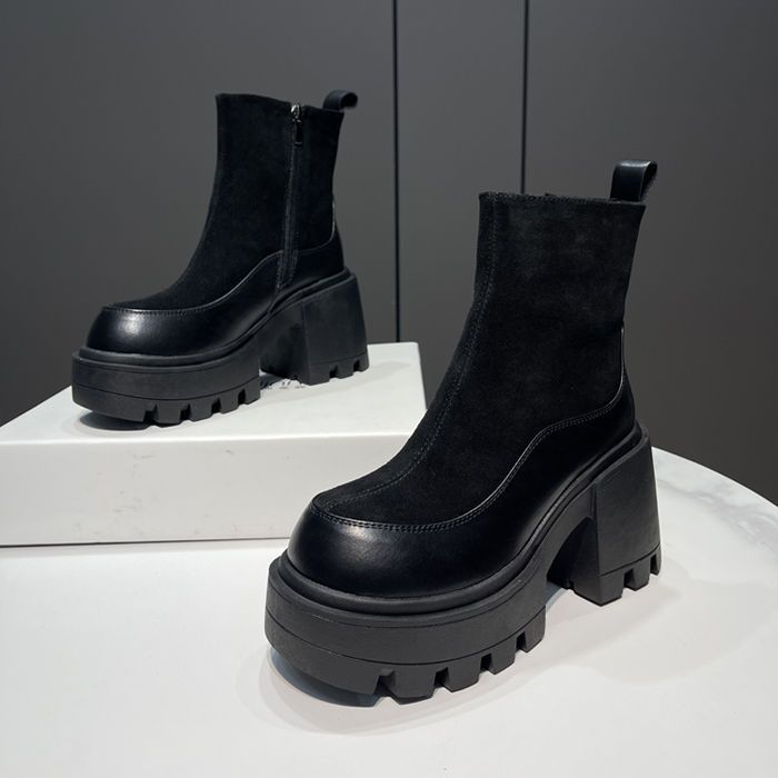 Luxury Women's Shoes Brand Designer Women's Boots Fashion Round Head Platform Boots Shoes for Women Ankle Boots Zapatos De Mujer