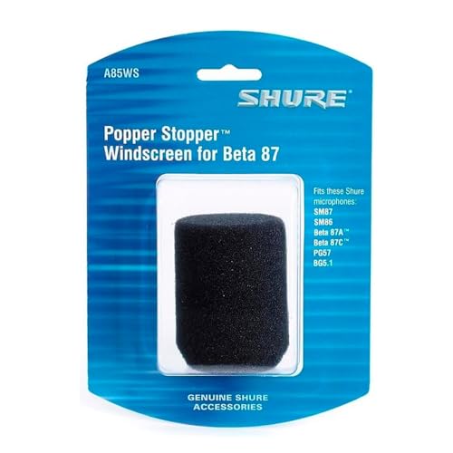 Shure A85WS Windscreen for KSM8, SM86, SM87A, BETA? 87A, BETA 87C, and Nexadyne 8, Black