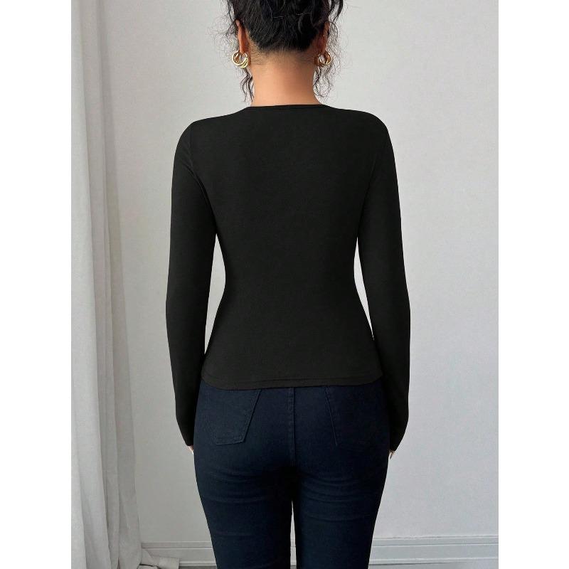 DAFIFY Damemote Uformelt vår, høst ensfarget trykk med lange armer bluser og skjorter