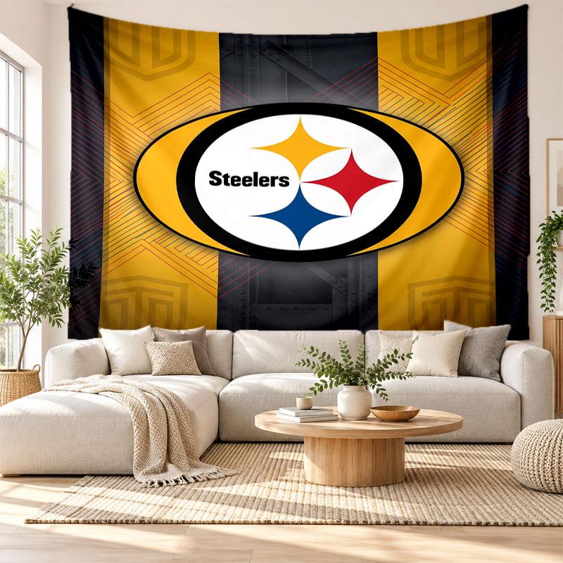 Pittsburgh Steelers Wall Tapestry, Soft Fabric Wall Hanging, Decorative Backdrop For Bedroom Home Wall Art