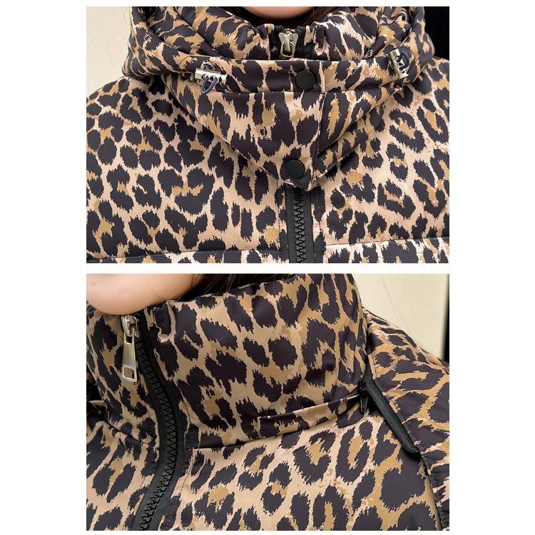 Make A Statement This Winter with Our Bold Leopard Print Loose-Fit Hooded Jacket for Women