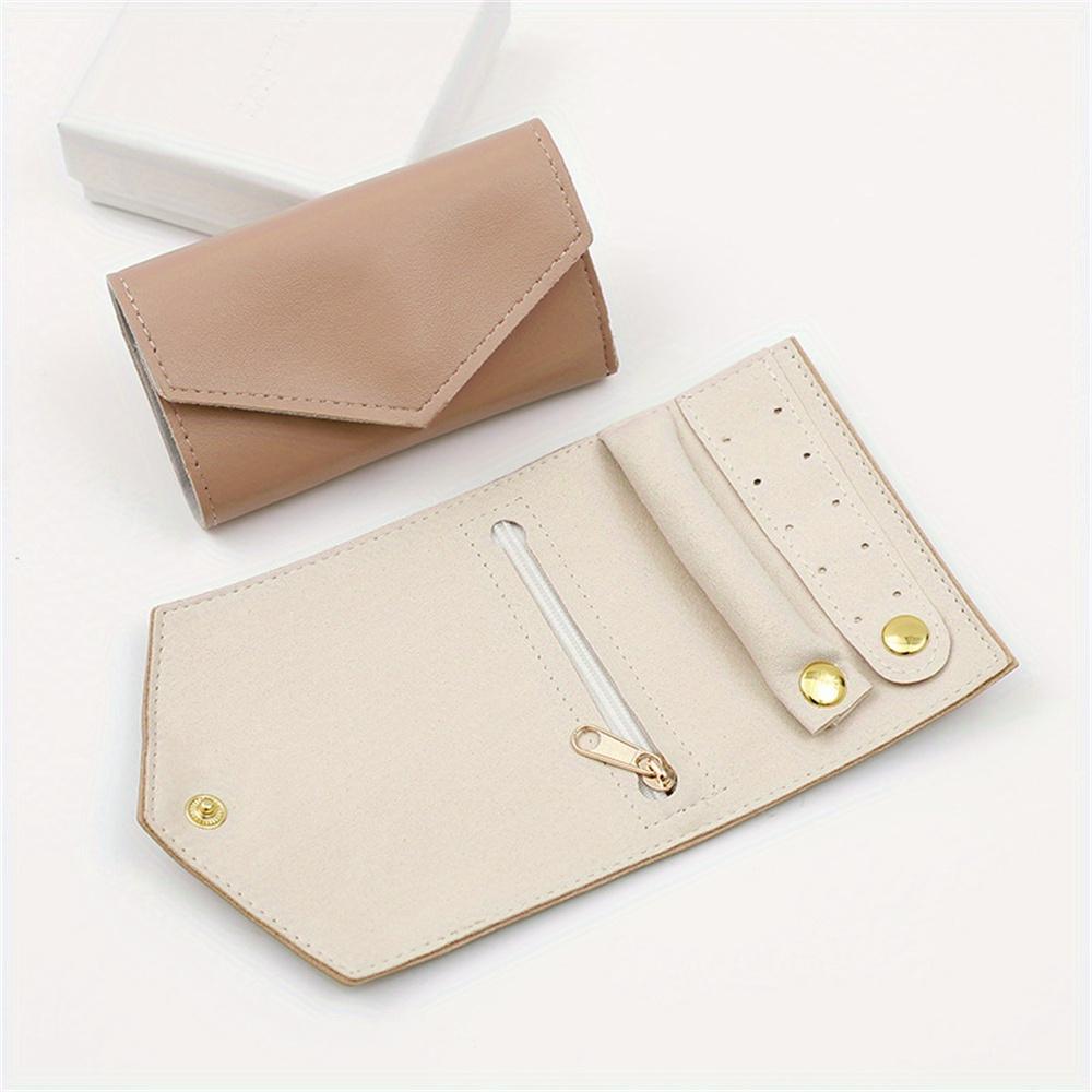 Portable Jewelry Organizer Bag for Women Travel Multi-functional Earrings Ring Necklace Storage Bag PU Creative Jewelry Roll