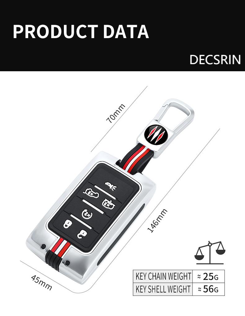 Zinc Alloy Car Key Case Cover Shell Fob for Jeep Wagoneer 2025- 2025 for Grand Cherokee L 2020 2025 2025 Key Chains Accessories