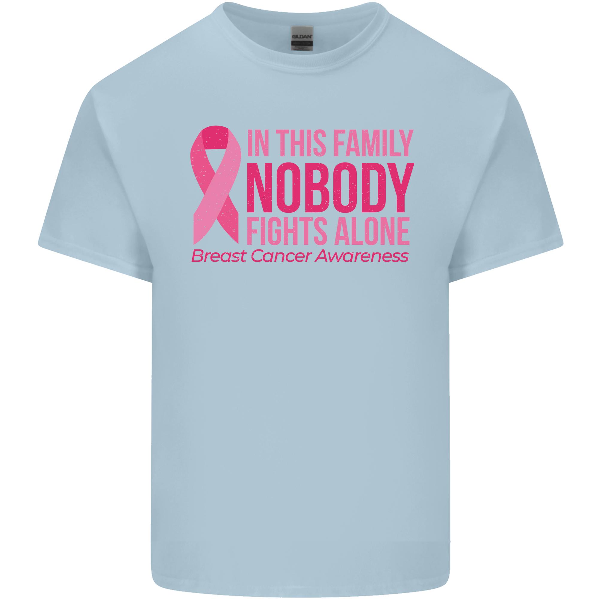 Breast Cancer Awareness Nobody Fights Alone Unisexs Light Cotton TShirt S