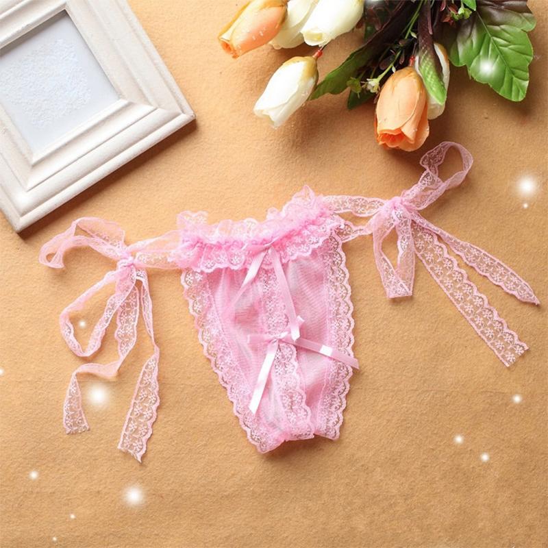 Sexy Lace Thongs Underwear Open-Crotch Low Waist G-String Women'S Panties