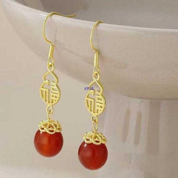 Red Tassel Earrings: Hanfu & Cheongsam Wedding Jewelry