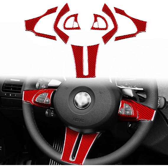 Carbon Fiber, Compatible with BMW Accessories, Car Steering Wheel Button Frame Sticker for BMW Z4 E85 E86 2003 2004 2005 2006 2007 2008, Auto