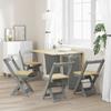 Sedie Pieghevoli da Pranzo 4 pz Corona Grigio Legno Massello di Pino