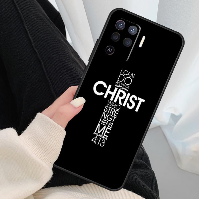 Christ Jesus Bible Verse Cross Case For Oppo A40 A60 A80 A5 Pro A15 A16 A17 A57 A77 A94 A74 A54 A76 A96 A18 A38 A58 A78 A98