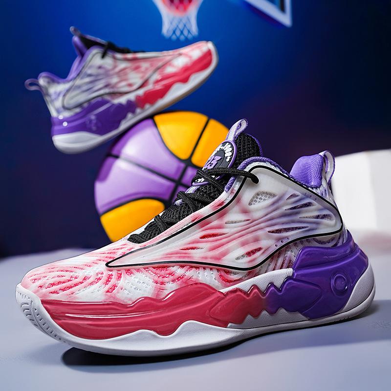 

Баскетбольные кроссовки мужские студенческие для групповых тренировок, игровые кроссовки, трендовые уличные светящиеся кроссовки для реального боя, кроссовки с внутренней подкладкой 45