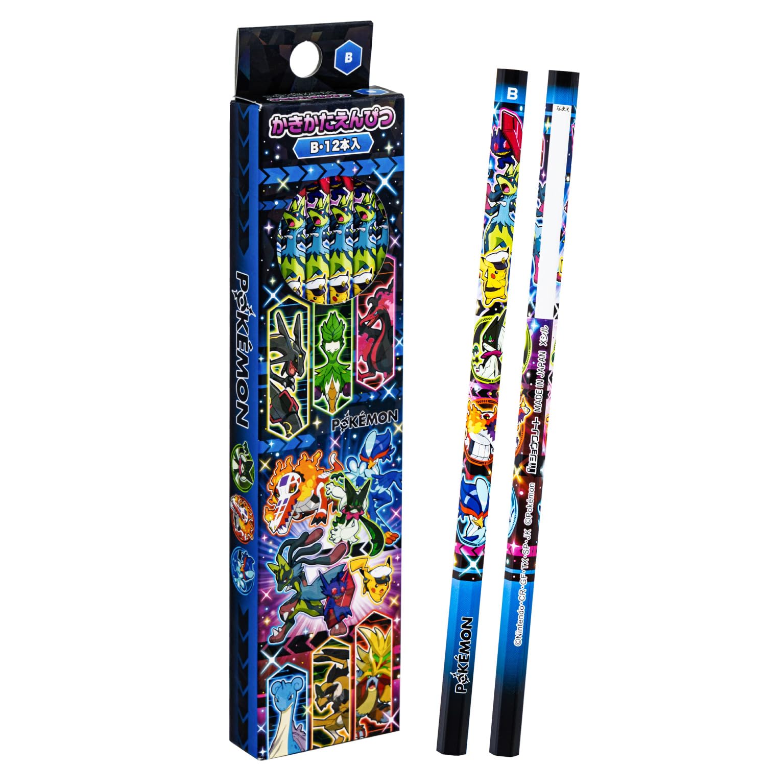 Showa Note Writing Pencil Hexagonal 452729011 Pokémon Pencils, B, 12-Pack, Shaft,