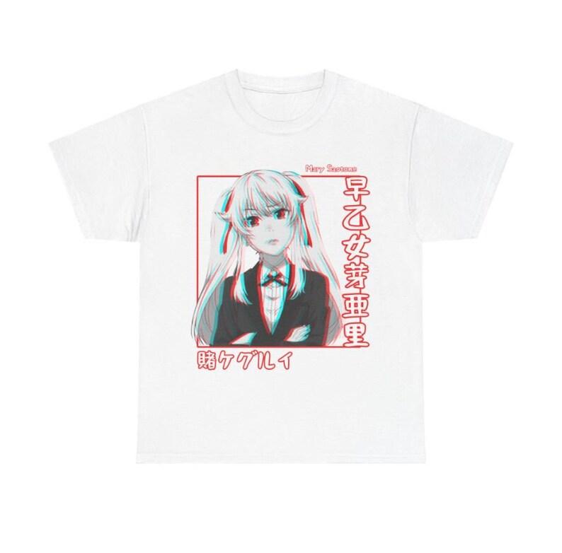 Kakegurui Yumeko Anime Unisex T-shirt, Anime Manga Shirt, Anime Y2k Short Sleeves Classic High-end Luxury Oversized Unisex soft 4XL