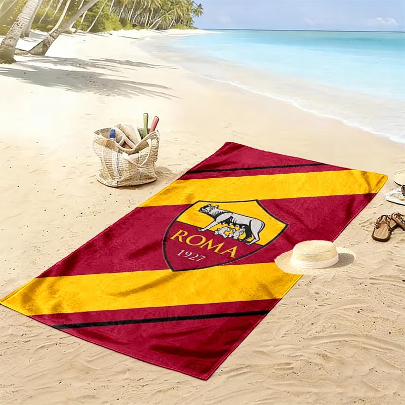 AS Roma Logo Print Beach Towel, Large Soft Quick Dry Towel for Beach Camping Swimming