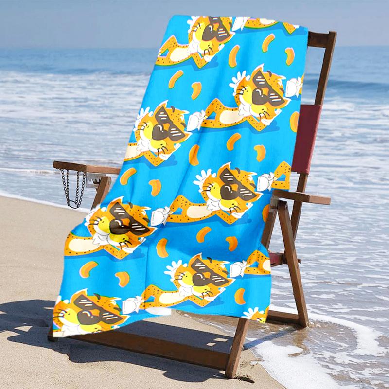 Ultra-Soft Beach Towel with Cheetos Theme,Ideal for Pool - Camping, Diving - Perfect Travel Essential, Vibrant Beach Towel.