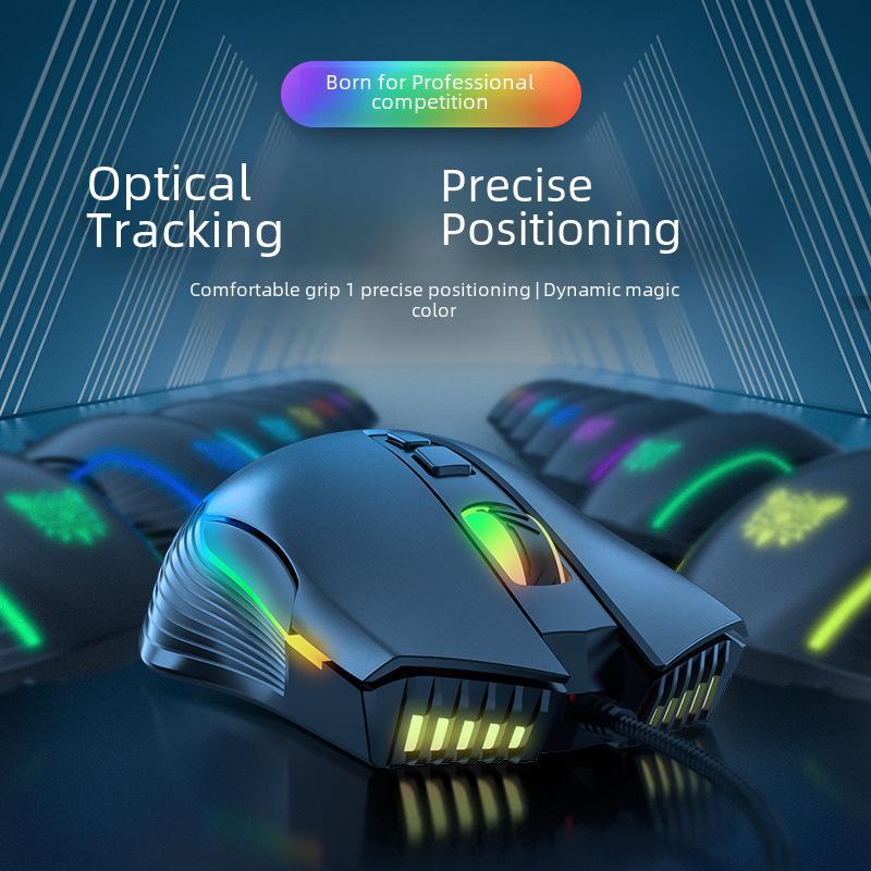 Cross-border CW905 RGB Wired Gaming Mouse: 7-Key Mechanical with Macro Definition