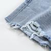Classic and Minimalist Fashion Versatile Broken Holes Female Summer High Waist Thin Thin Section Loose A-line Denim Shorts Individuality Trendiness
