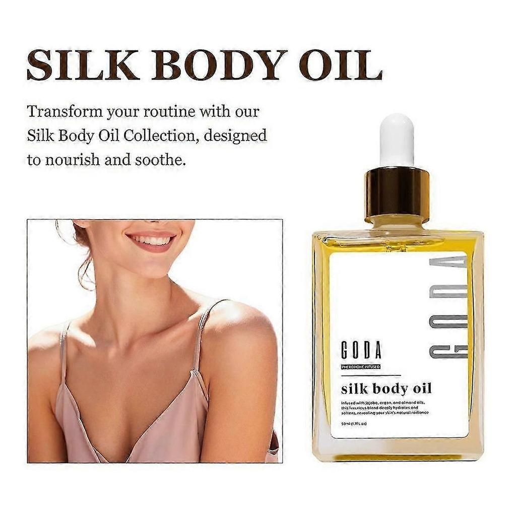 50ml Goda İpek Vücut Yağı Aydınlatır Sıkılaştırır Derinlemesine Nemlendirir Leke Azaltır