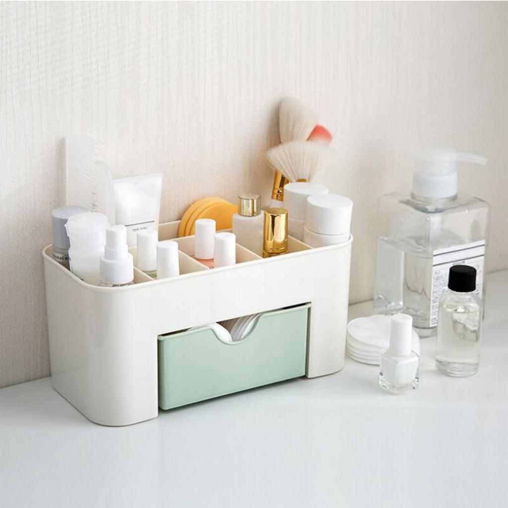 Kosmetik Make-up Organizer PP Multifunktional 6 Fächer Make-up Schreibtisch Organizer mit Schublade