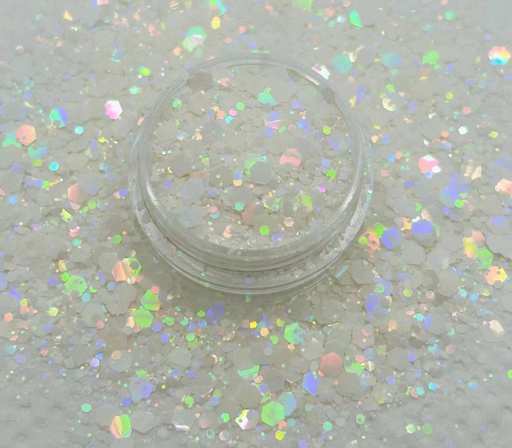 Hot Selling High Sparkle Holographic Epoxy Resin Chunky Glitter for Crafts Nail Face Body