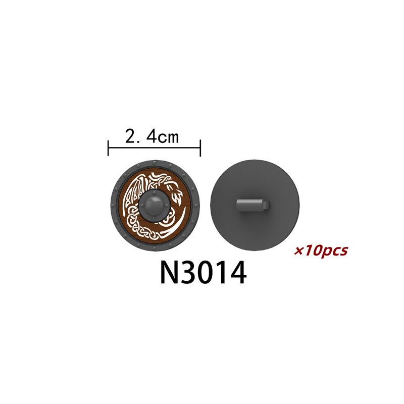 MOC Mittelalterliche Bausteine Charakter Ritter Krieger Zubehörset Helm Schulterrüstung Schild Bogen Pfeil Stein Geschenk Spielzeug X022