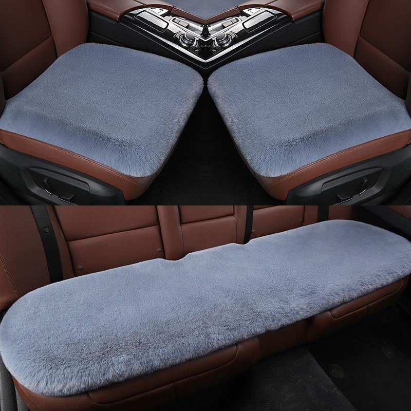 Housse de siège de voiture, coussin chaud d'hiver en peluche, siège de voiture avant et arrière, Capes en fourrure de laine, ensemble de coussins en coton
