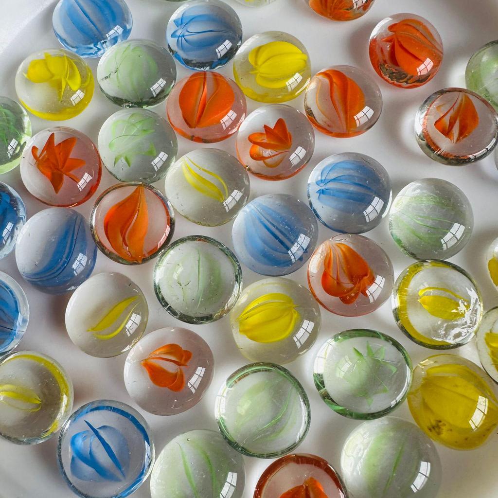 Sky Blue Transparent Glass Beads for Stove Decoration, 16-19mm Mediterranean Flat Crystal Beads